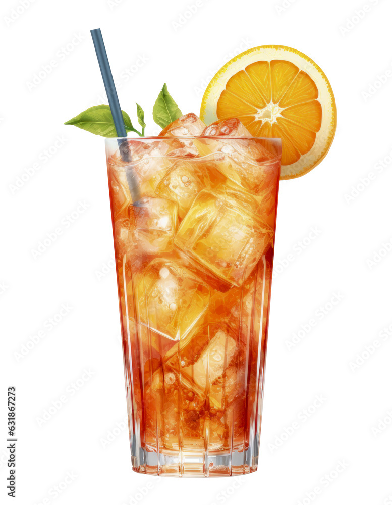 Erfrischender Cocktail Aperol Spritz, freigestellt transparenter Hintergrund, generative KI
