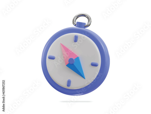 3d compass navigation icon vector illustration