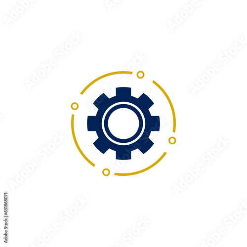 Cog gear, refresh settings icon isolated on white background