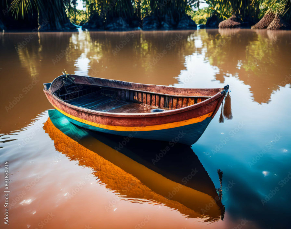 Fototapeta premium boat on the lake