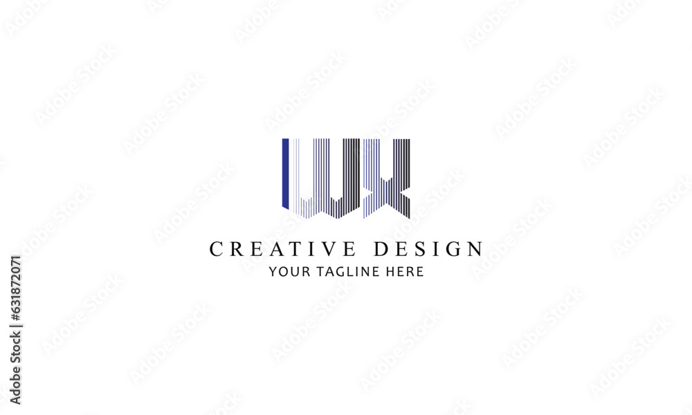 WX LINE creative brand company logo design black blue gradient WX LINE creative brand company logo design black blue gradient