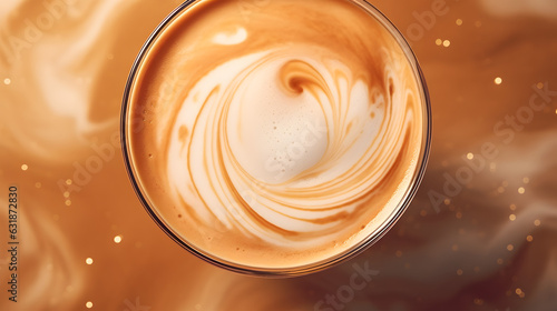 Hot coffee in a ceramic latte glass