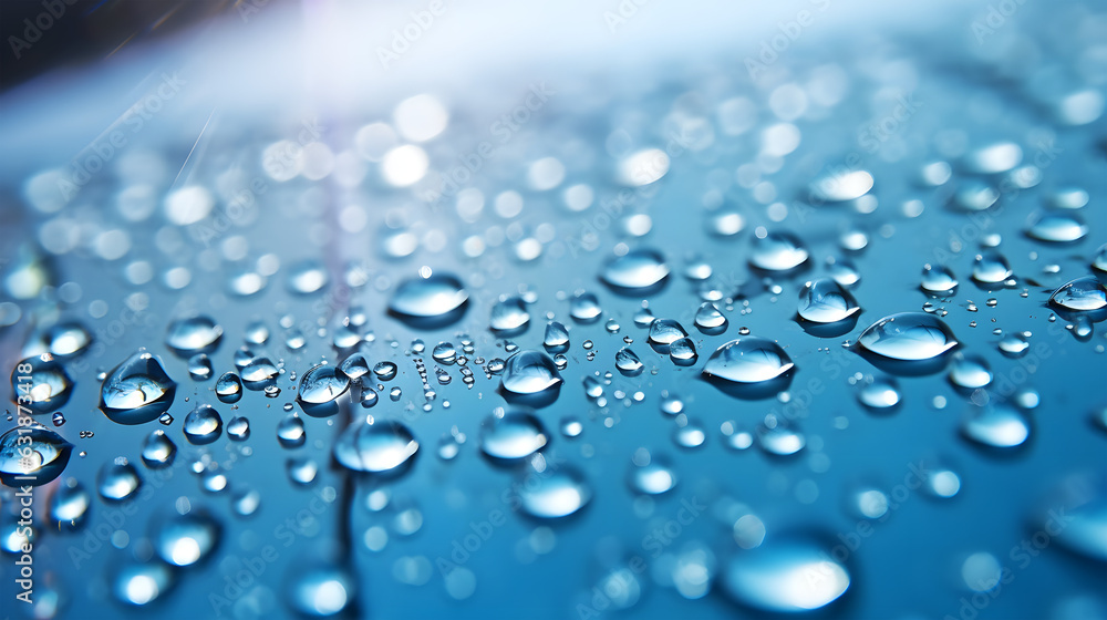 Close up view of water droplets on new solar panel Close up view of water droplets on new solar panel