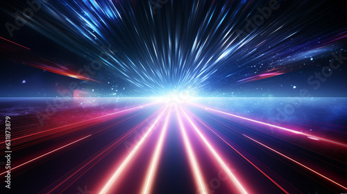 Abstract speed motion on the road. Futuristic technology style background.