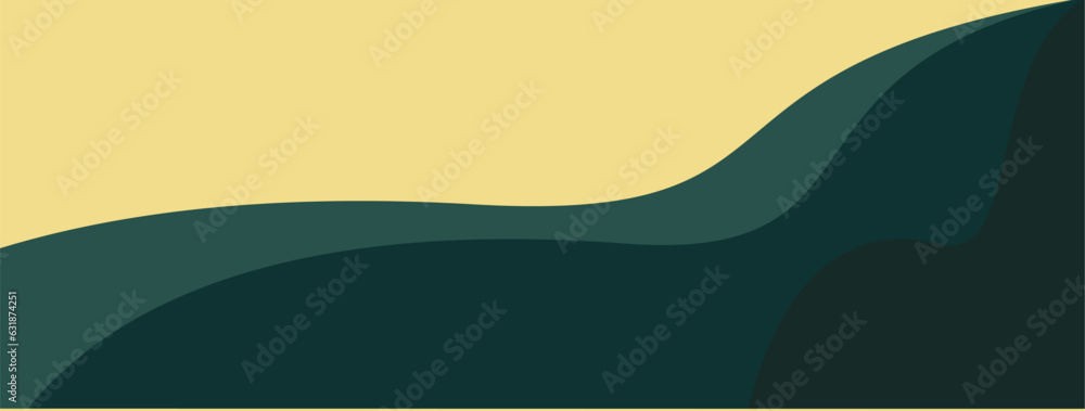 Minimalist background with green and gold color.