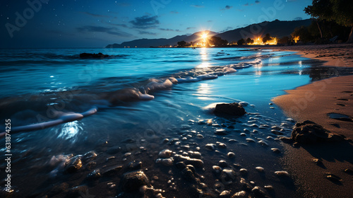 beautiful night view of the beach