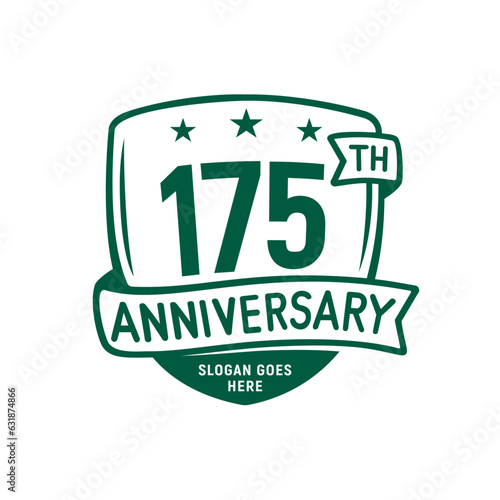175 years anniversary celebration shield design template. 175th anniversary logo. Vector and illustration.

