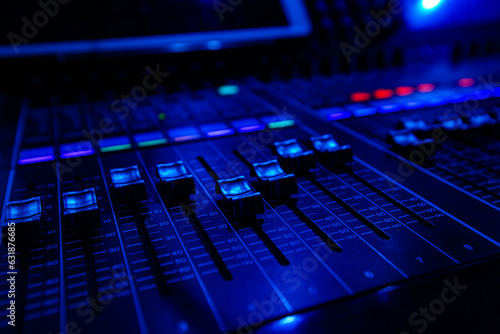 Foto Closeup of sound control panel