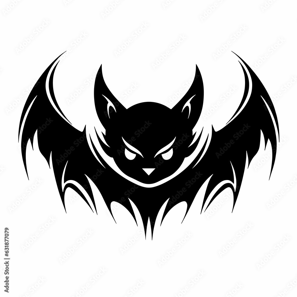 Bat Monster of the Night Scary Vampire Tattoo Stamp print Bat Monster of the Night Scary Vampire Tattoo Stamp print