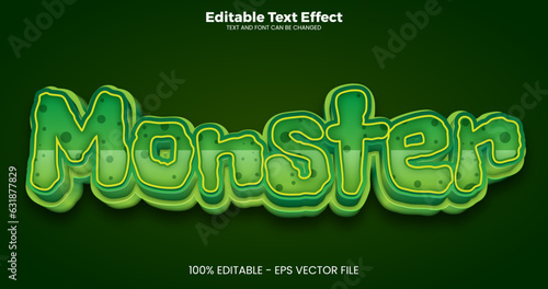 Monster editable text effect in modern trend style