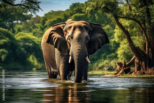 Elephant in the river © Leoarts
