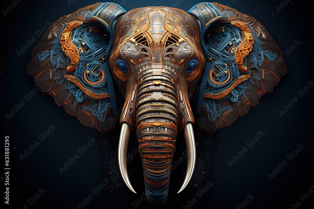 African Elephant, Loxodonta africana, South Africa - obrazy, fototapety, plakaty 