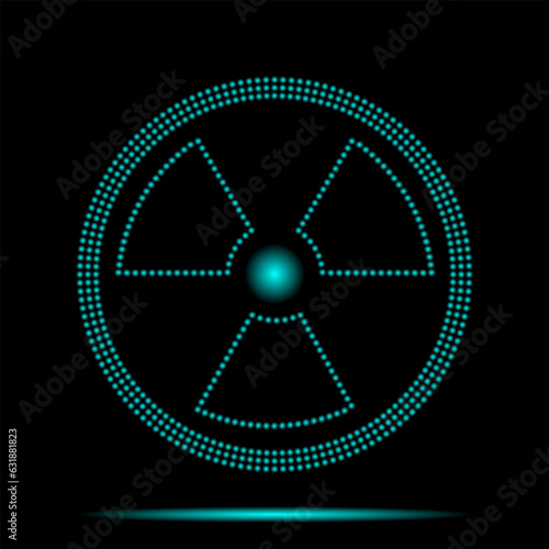 radiation sign. warning symbol. Radioactive vector flat icon. Danger sign.