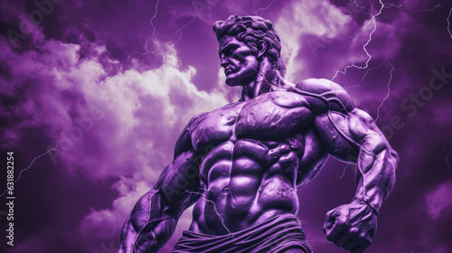 Fashwave muscular ancient greek statue