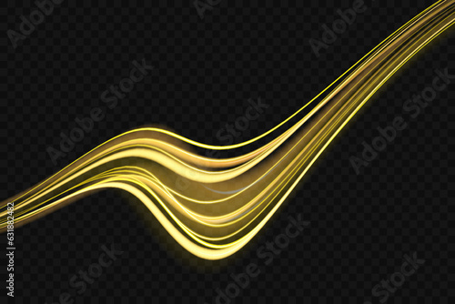 Shiny wavy trail, light painting.Glowing spiral effect on checkered background. Abstract light speed motion effect. Bright sparkling background.