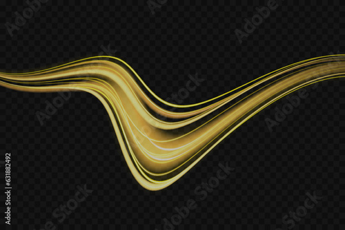Shiny wavy trail, light painting.Glowing spiral effect on checkered background. Abstract light speed motion effect. Bright sparkling background.