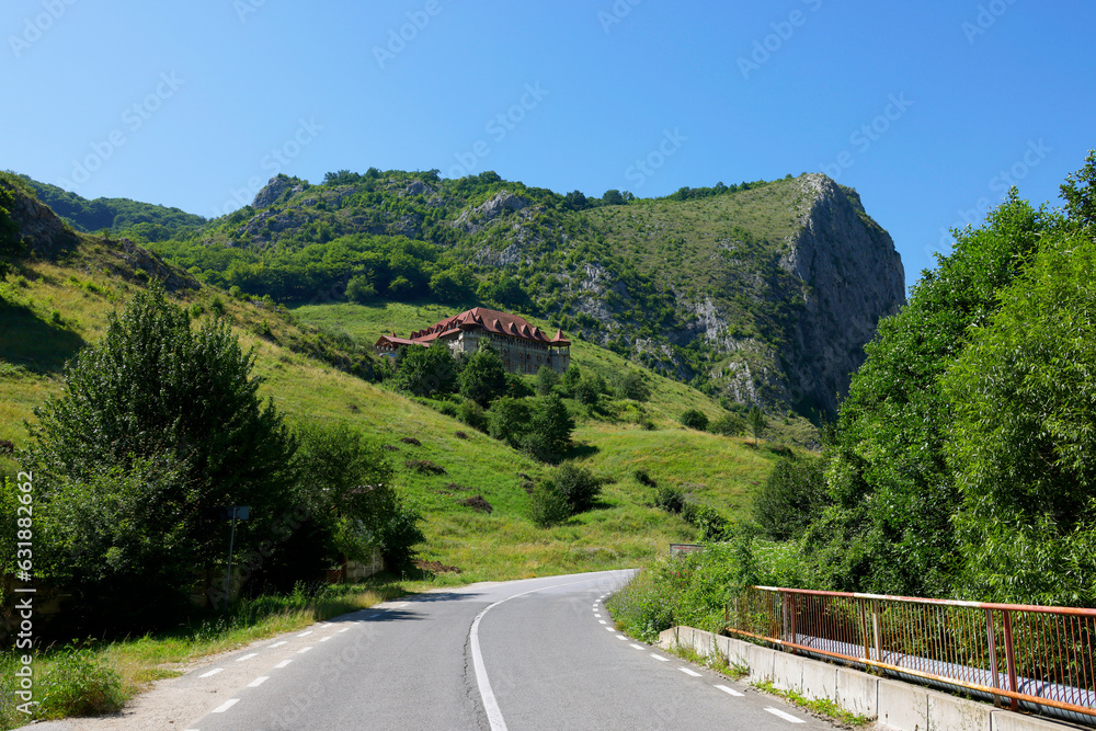 Summer landscape of Valisoarei Gorges, a geo-morphological and botanical nature reserve located in eastern Trascau Mountains, Alba County, Romania, Europe