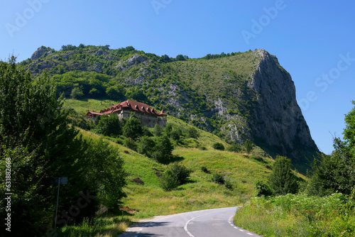 Summer landscape of Valisoarei Gorges, a geo-morphological and botanical nature reserve located in eastern Trascau Mountains, Alba County, Romania, Europe 