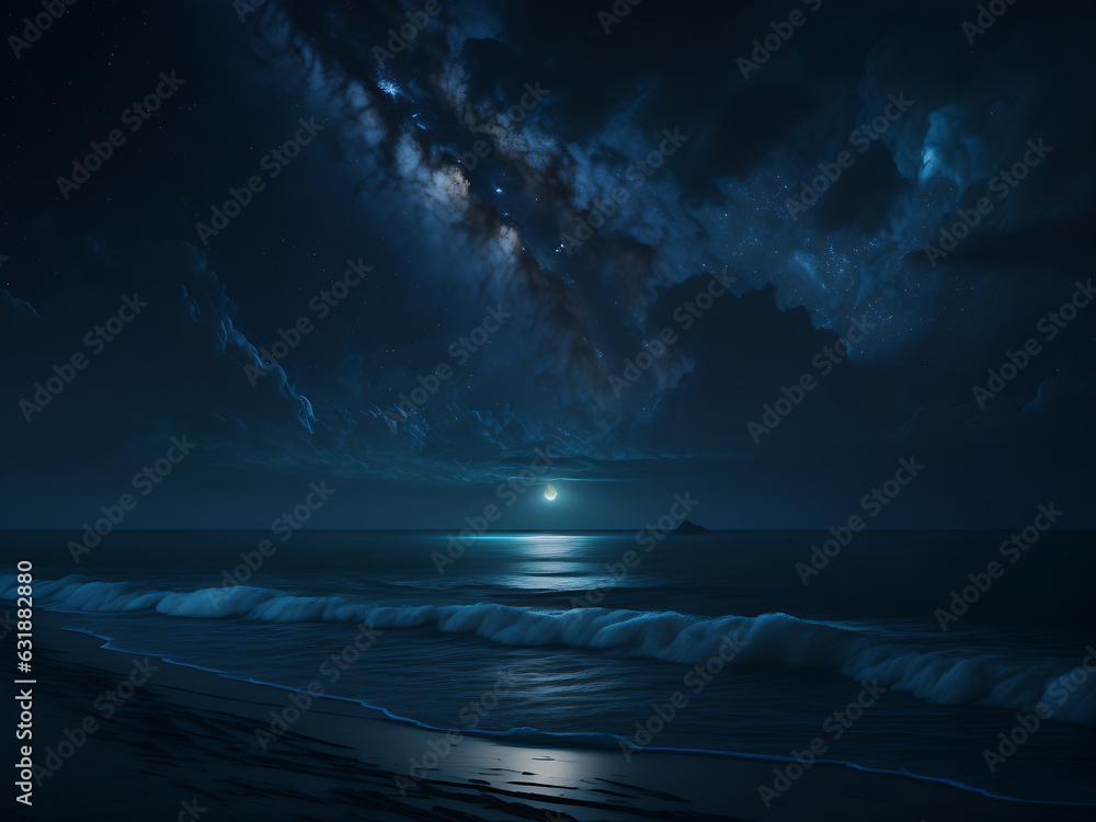 night sky and sea