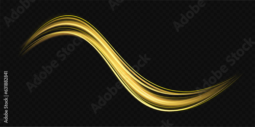 Shiny wavy trail, light painting.Glowing spiral effect on checkered background. Abstract light speed motion effect. Bright sparkling background.