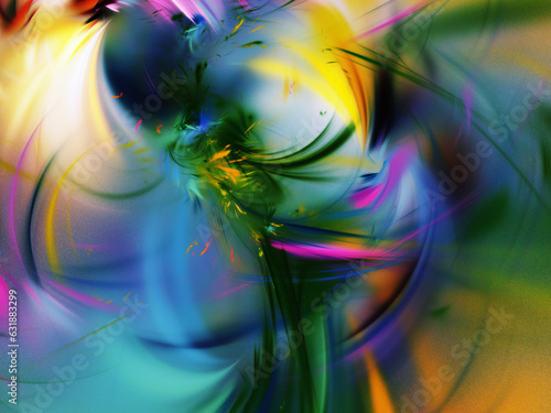 Fototapeta Naklejka Na Ścianę i Meble -  blue and green abstract fractal background 3d rendering illustration