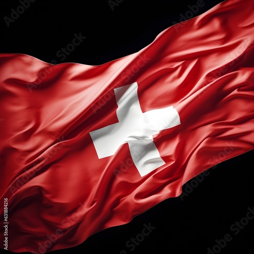 Rotes Kreuz auf weißem Grund: Die Schweizer Fahne photo