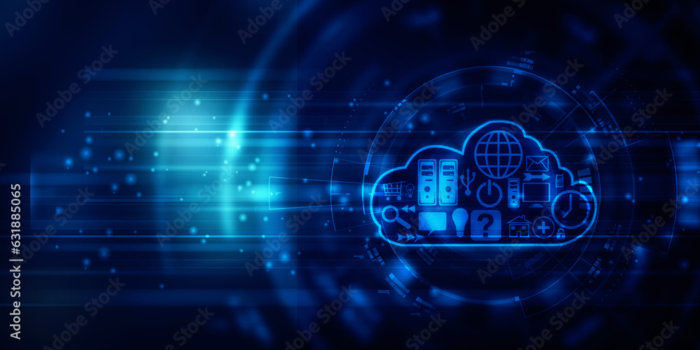 Fototapeta premium 2d rendering technology Cloud computing 
