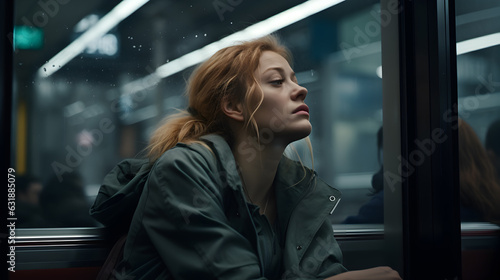 Emotionally evocative images of passengers lost in their own world, staring out of the window or into space