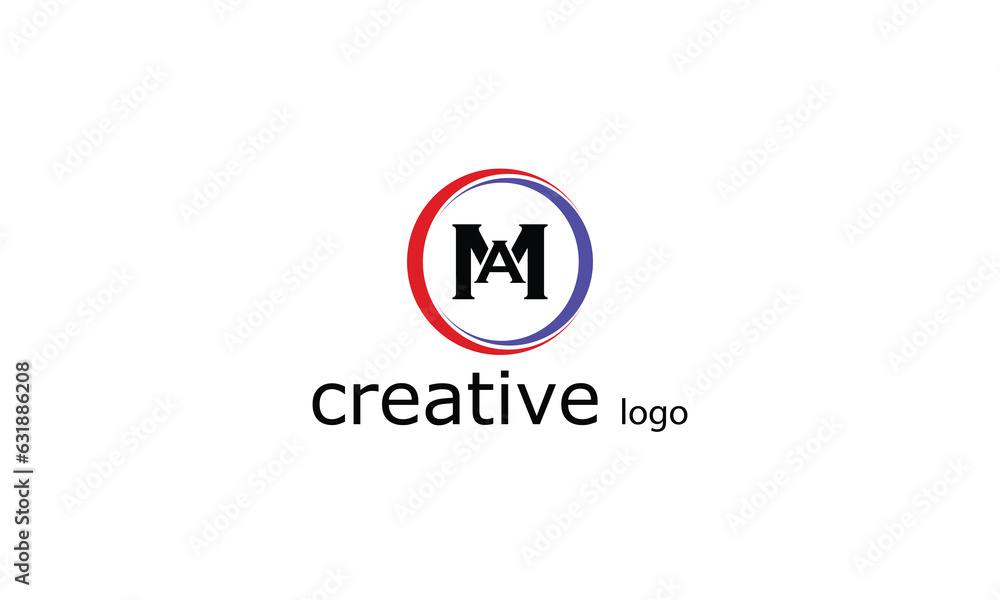 MA AM circle creative brand name company logo design red blue color MA AM circle creative brand name company logo design red blue color