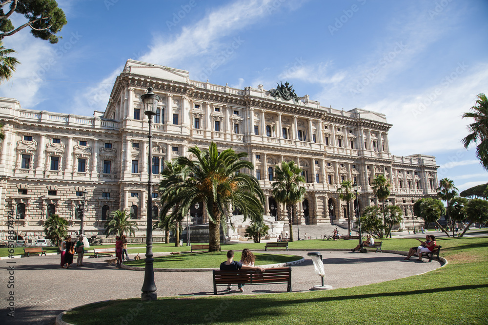 The Palace of Justice in Piazza Cavour, a square situated in the Prati district.