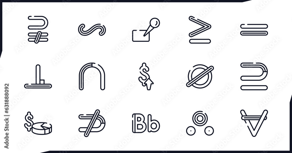 set of signs outline icons. thin line icons such as super of above not ...