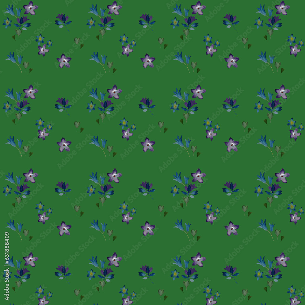 small flowers on a green background small flowers on a green background