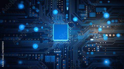 Modern Technology Concept: High-End Computer Circuitry and Digital Connection Background