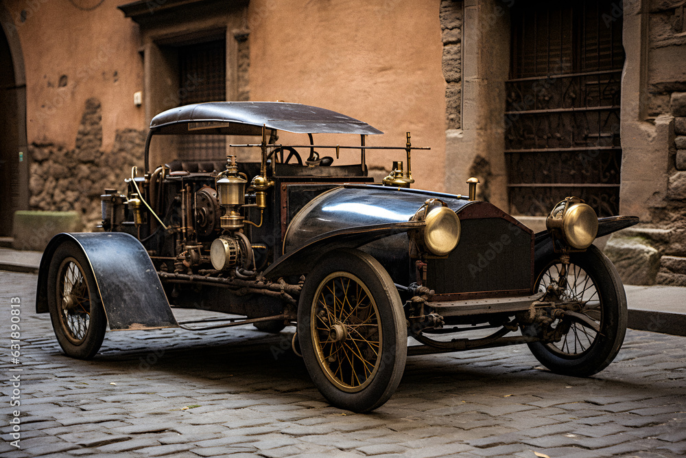 Elegance in Motion - Retro Car - generative ai Elegance in Motion - Retro Car - generative ai