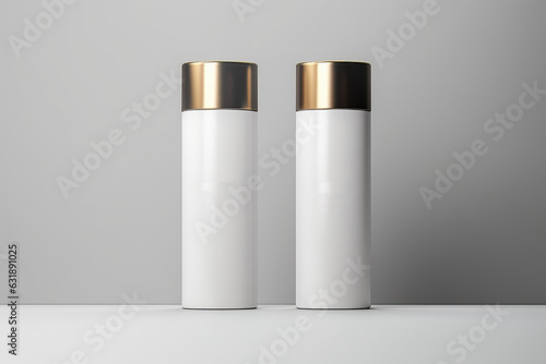 Cosmetic product mockup, Shampoo and conditioner bottles template, Branding and advertising template