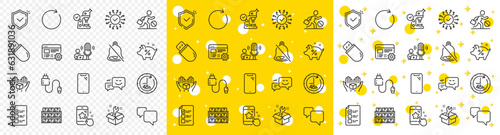 Outline Spanner, Usb stick and Voting ballot line icons pack for web with Hold box, Podcast, Happy emotion line icon. Web settings, Jobless, Charging cable pictogram icon. Vector