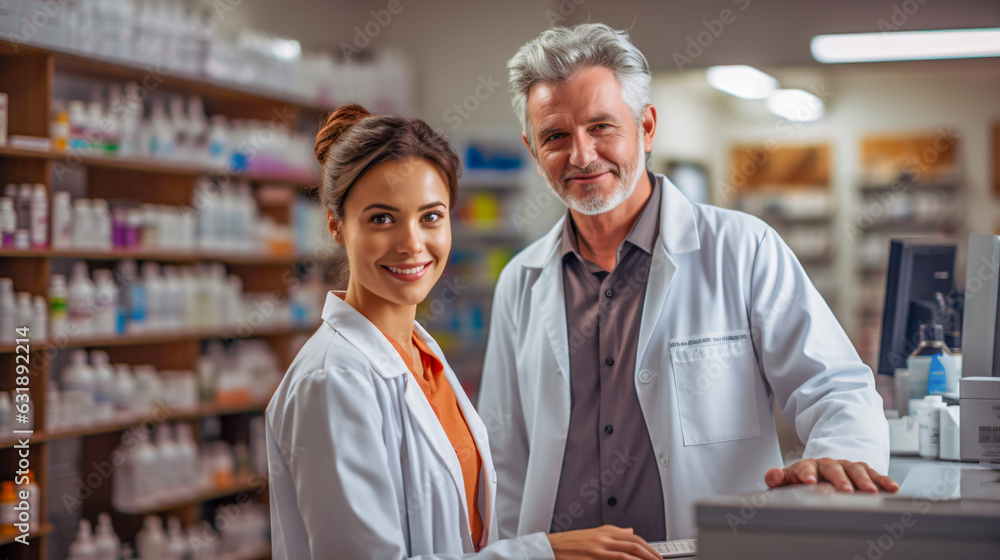pharmacist adivsed customer in a phamacy pharmacist adivsed customer in a phamacy