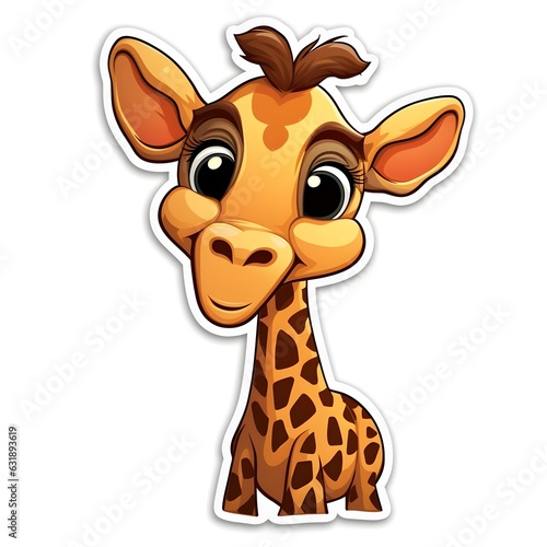 cartoon cute giraffe in kids style