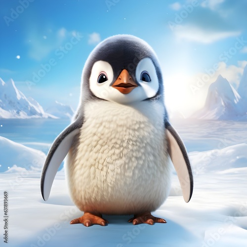 Obraz na płótnie cute penguin cartoon style