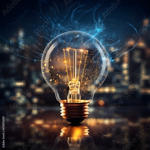 technology background with light bulb