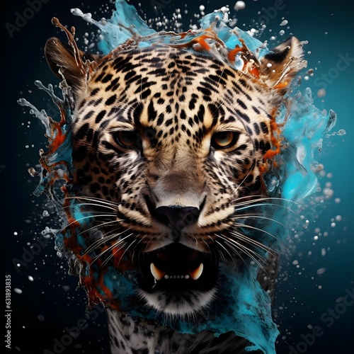 Abdtract background with a leopard head