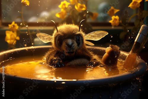 Buzzing Bliss - A Bumblebee's Honey Jacuzzi Tale