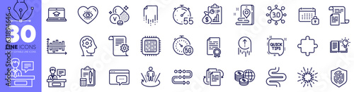 Technical documentation, Exhibitors and Fingerprint line icons pack. Methodology, Puzzle, Product knowledge web icon. Seo message, World money, Diagram chart pictogram. 5g internet. Vector