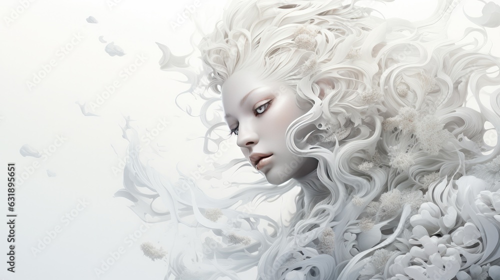 White hair girl portrait abstract background White hair girl portrait abstract background