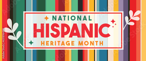 National Hispanic Heritage Month design. Hispanic and Latino Americans culture. annually celebrated in United States.