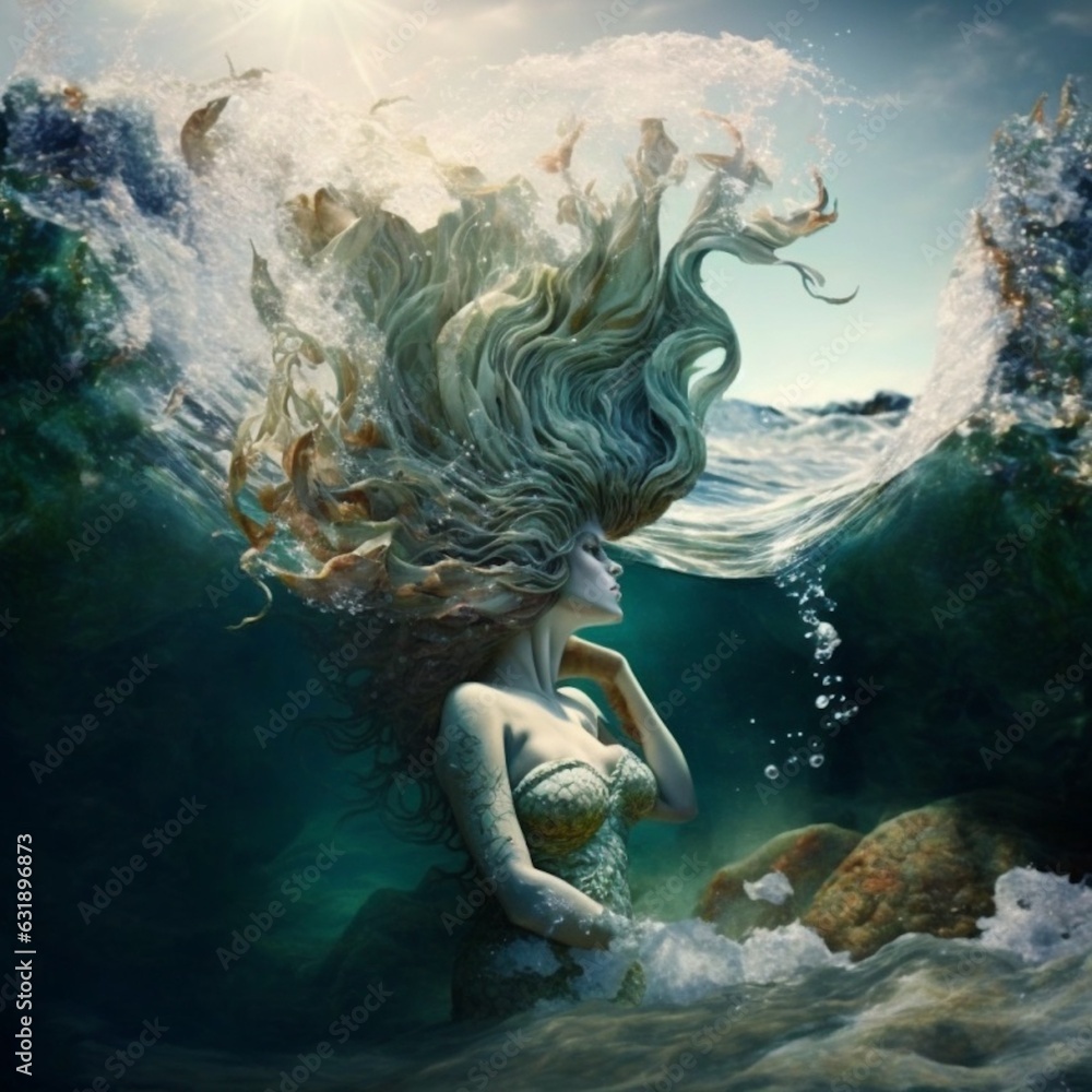 Mermaids, portrait, face close, underwater background fantasy illustration, fantasy
portrait, close-up, underwater world background, 