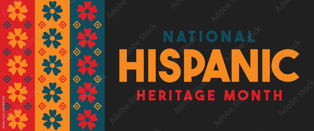 National Hispanic Heritage Month design. Hispanic and Latino Americans culture. annually celebrated in United States.
