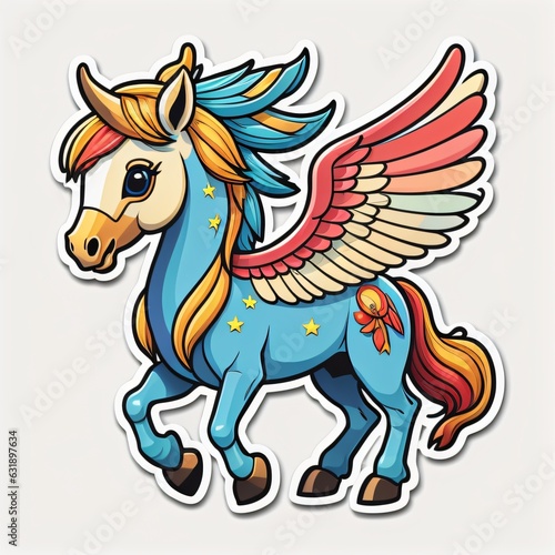 Pegasus animals are very cute. generative AI © DesignerArmy
