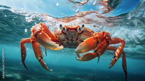 crab in the water