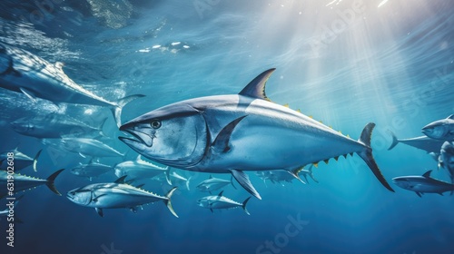 blue fin tuna in water